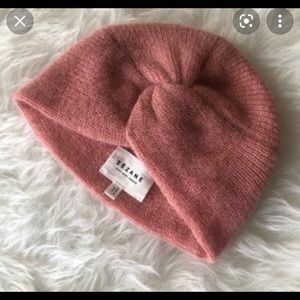 Sézane pink turban beanie hat